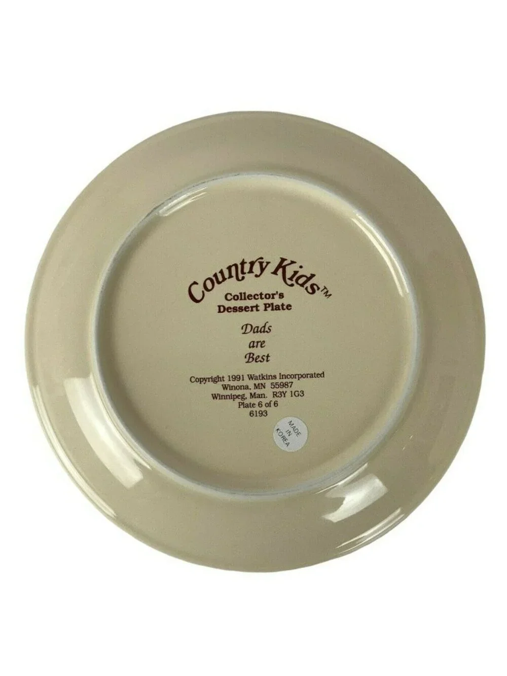 Watkins Country Kids Collector Dessert Plates Vintage 1990s Set Of 4 Decorative